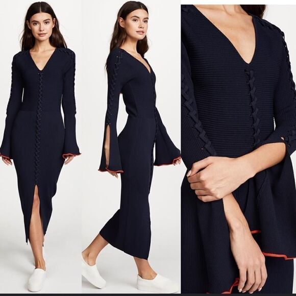 Opening Ceremony Criss Cross Ribbed-knit Midi Dress - Picture 8 of 15